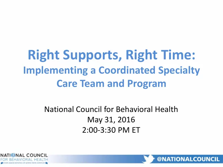 right supports right time