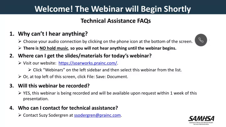 welcome the webinar will begin shortly