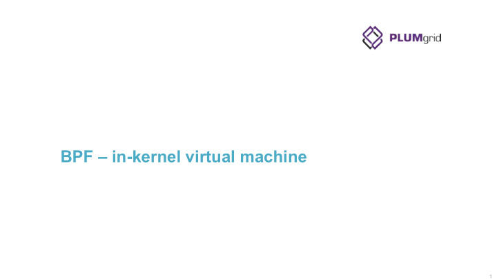 bpf in kernel virtual machine