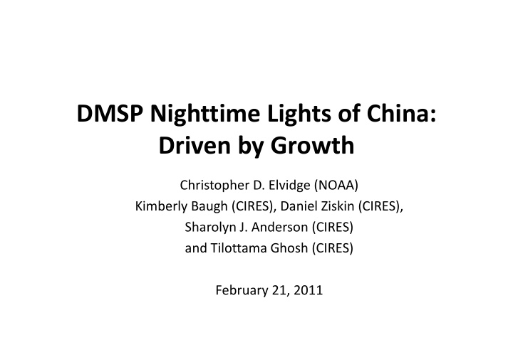 dmsp nighttime lights of china d i driven by growth b g th