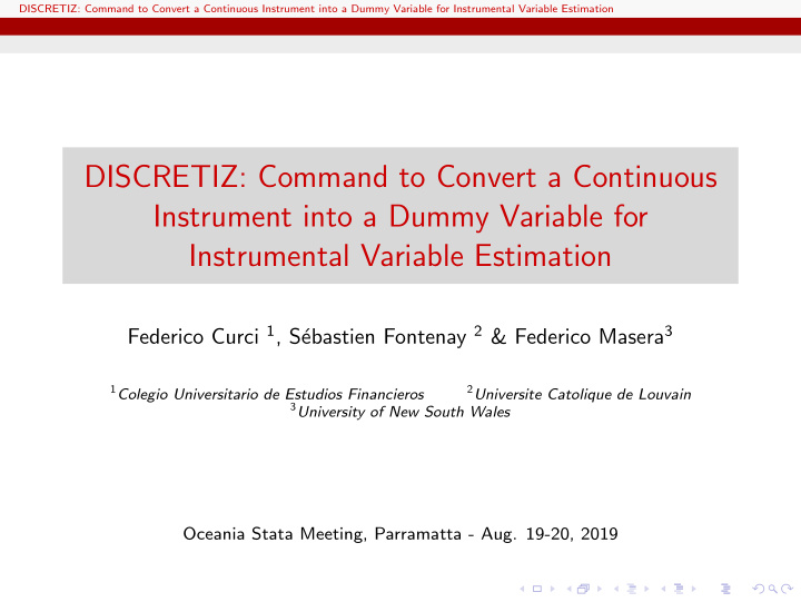 discretiz command to convert a continuous instrument into