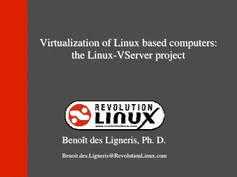 Virtualization of Linux based computers:  Virtualization of Linux based computers:  the Linux-