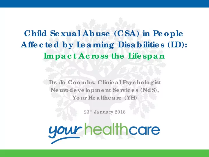 dr jo coombs clinic a l psyc holog ist ne urode ve lopme