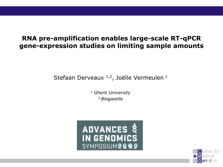 gene expression studies on limiting sample amounts