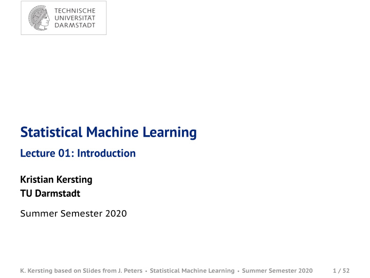 statistical machine learning