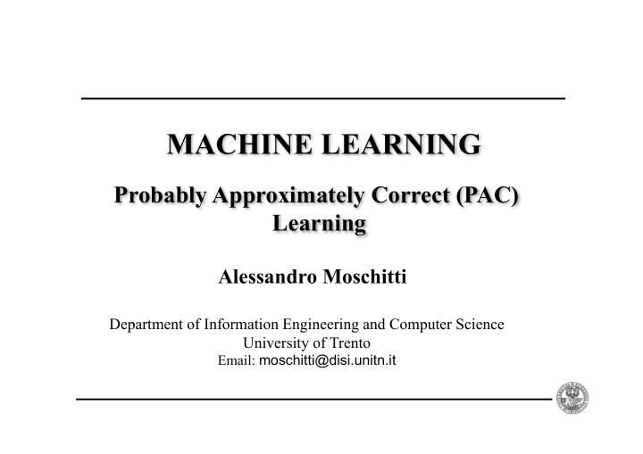 machine learning