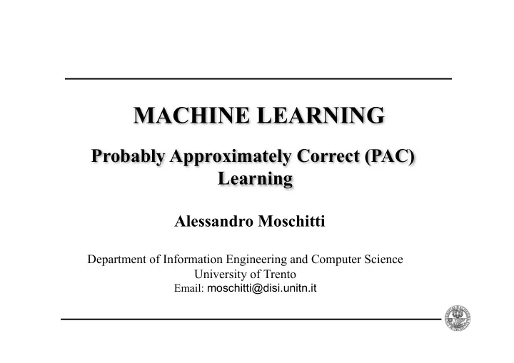 machine learning