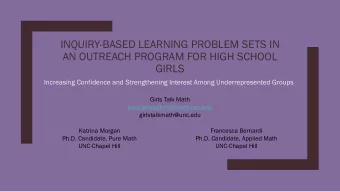 INQUIRY-BASED LEARNING PROBLEM SETS IN  AN OUTREACH PROGRAM FOR HIGH SCHOOL  GIRLS  Increasing