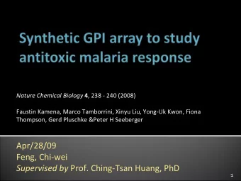 Apr/28/09 Feng, Chi  wei Supervised by Prof. Ching  Tsan Huang, PhD  1  41% of the world's