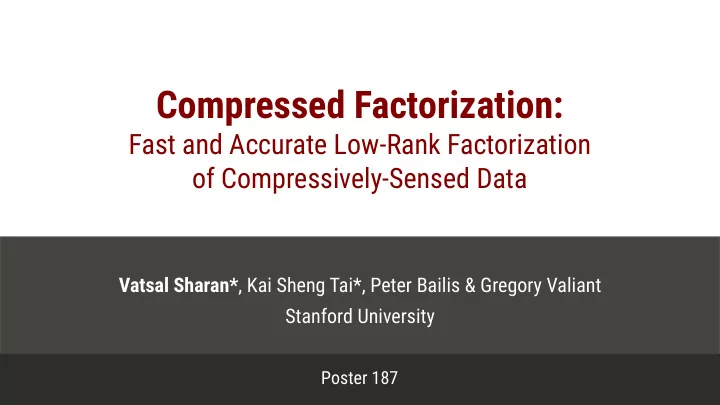 compressed factorization