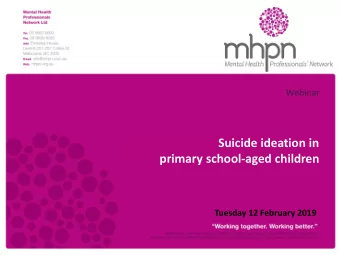 Suicide ideation in  November 12, 2008  primary school-aged children  Tuesday 12 February 2019