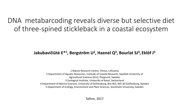 of three spined stickleback in a coastal ecosystem
