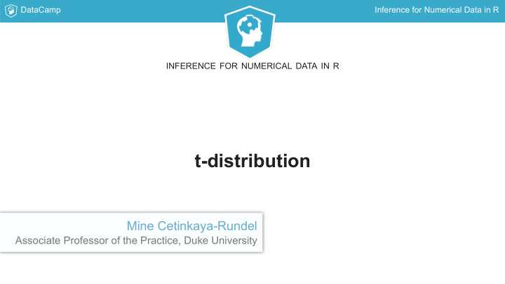 t distribution