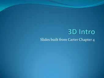 Slides built from Carter Chapter 4  Vertices  Objects are made up of 3D points called vertices.