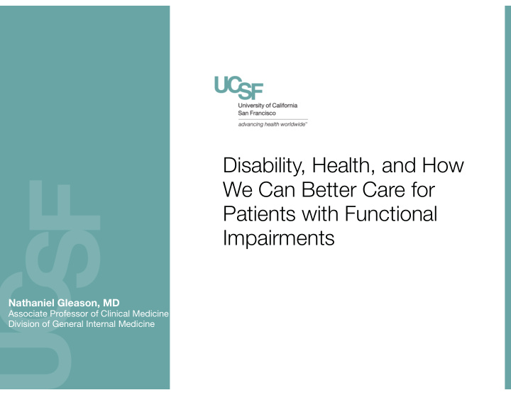disability health and how we can better care for patients