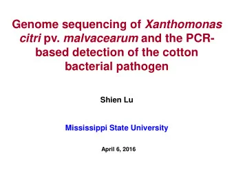 Genome sequencing of Xanthomonas citri pv. malvacearum and the PCR-  based detection of the cotton