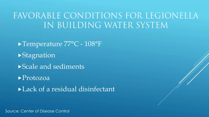temperature 77 c 108 f stagnation scale and sediments