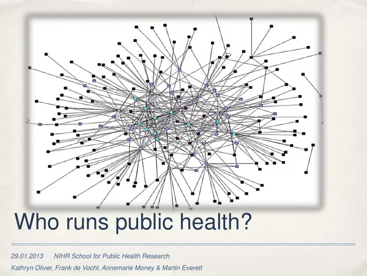 who runs public health