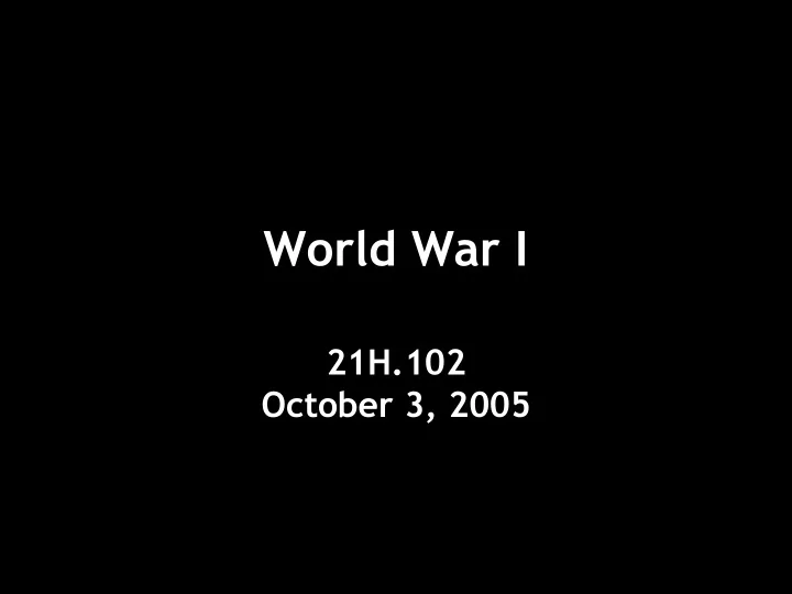 world war i