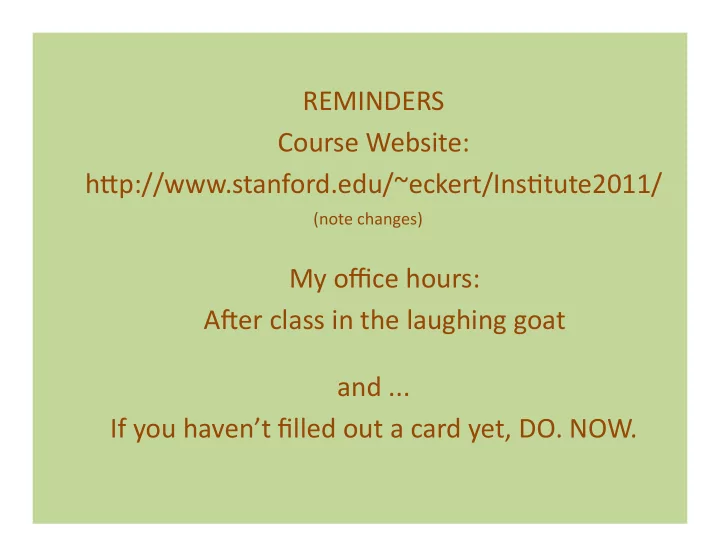 reminders course website h5p stanford edu eckert