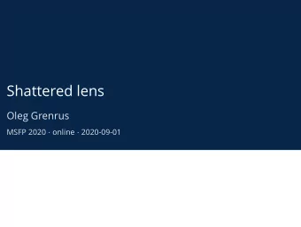 Shattered lens  Oleg Grenrus MSFP 2020  online  2020-09-01  The record update problem  Lenses