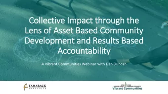 Accountability  A Vibrant Communities Webinar with Dan Duncan  Speaker:  Dan Duncan,  Clear Impact