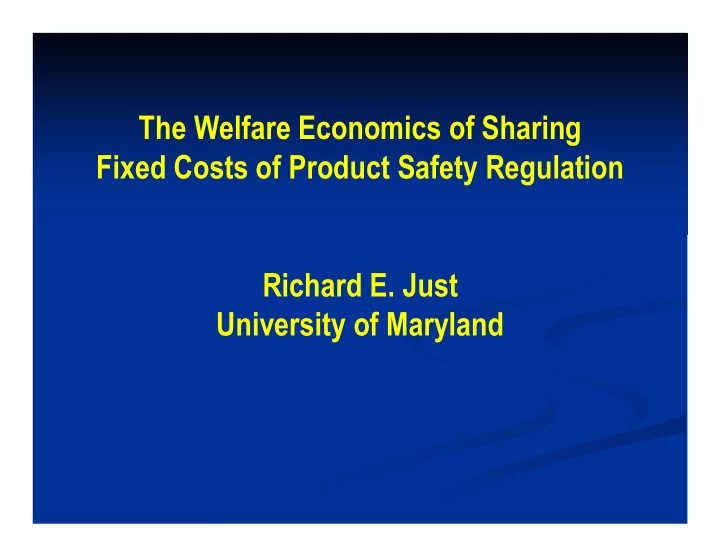 the welfare economics of sharing fixed costs of product