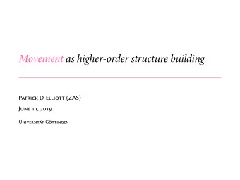 Movement as higher-order structure building  Patrick D. Elliott (ZAS)  June 11, 2019  Universitt