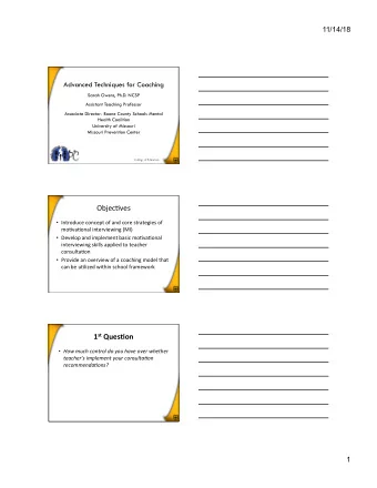 Objec&amp;ves    Introduce  concept  of  and  core  strategies  of