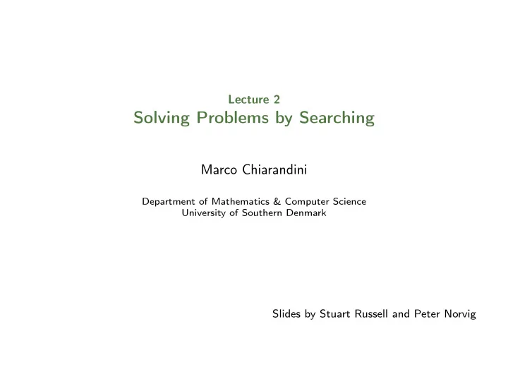 solving problems by searching
