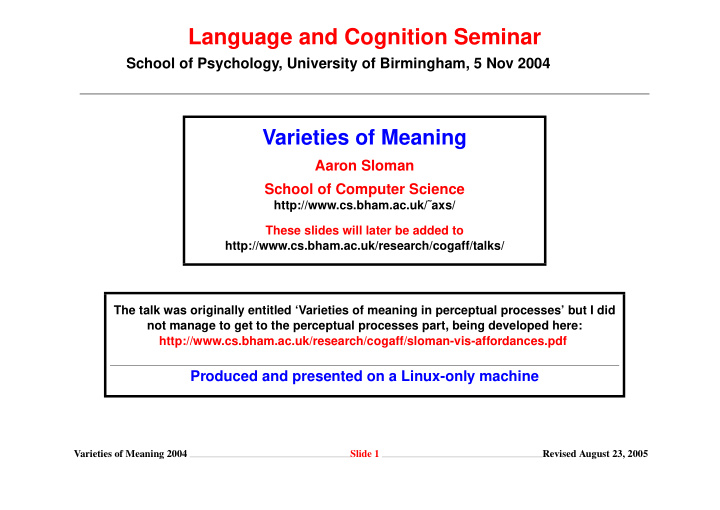 language and cognition seminar