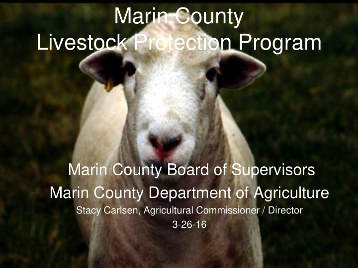 marin county livestock protection program