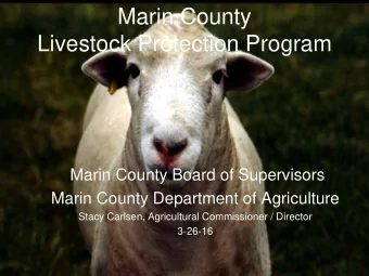 Marin County  Livestock Protection Program  Marin County Board of Supervisors  Marin County