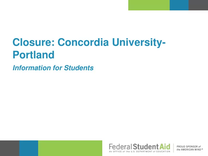 closure concordia university portland
