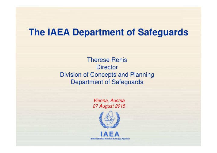 the iaea department of safeguards