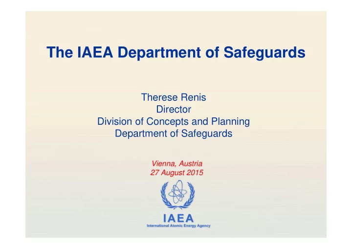 the iaea department of safeguards