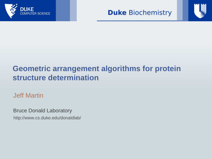 geometric arrangement algorithms for protein structure