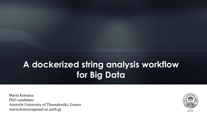 a dockerized string analysis workflow
