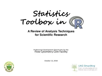 Statistics  Toolbox in  A Review of Analysis Techniques  for Scientific Research  Professional