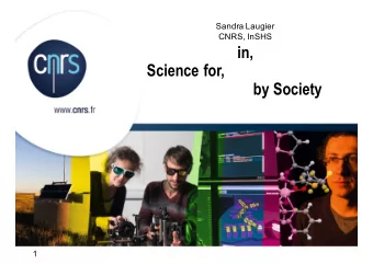 in,  Science for,  by Society  1  Introduction  A shared, powerful hope: innovation and  technology