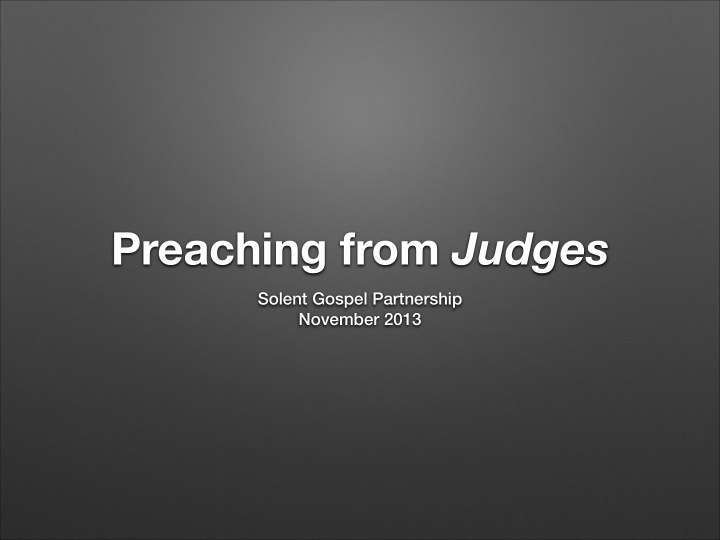 preaching from judges