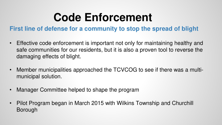 code enforcement