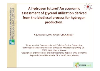 A hydrogen future? An economic assessment of glycerol utilization derived from the biodiesel