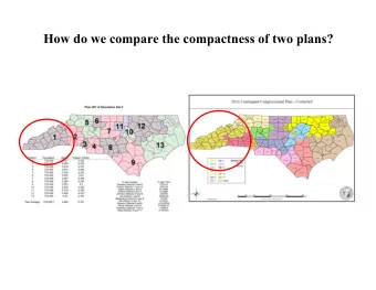 How do we compare the compactness of two plans?  Measuring District Compactness: Reock Score