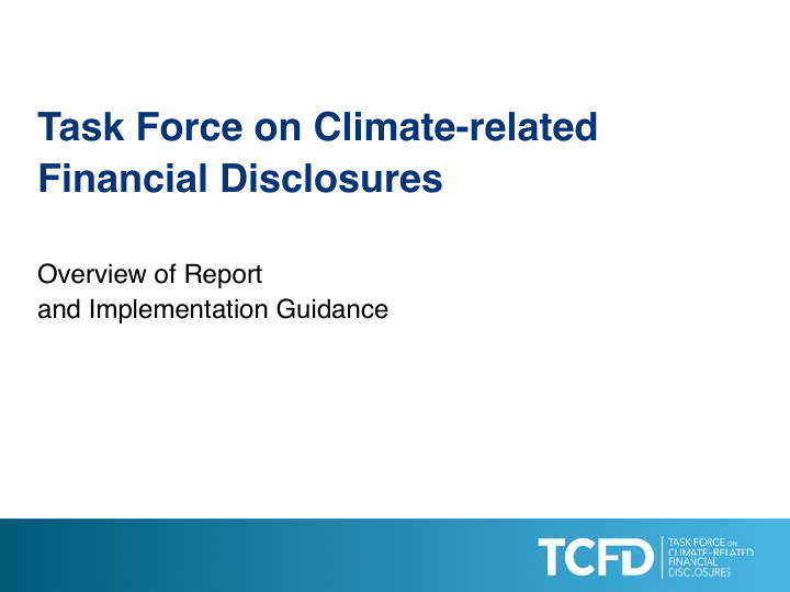 task force on climate related financial disclosures
