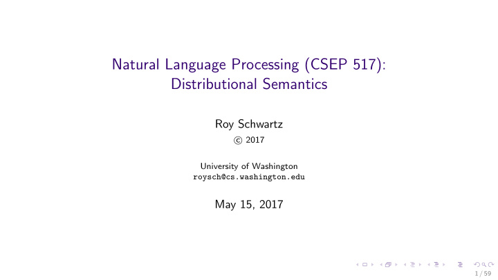 natural language processing csep 517 distributional