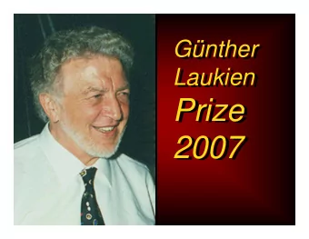 Prize  Prize  2007  2007  Gnther Laukien Prize  Gnther Laukien Prize  Established in 1999 to