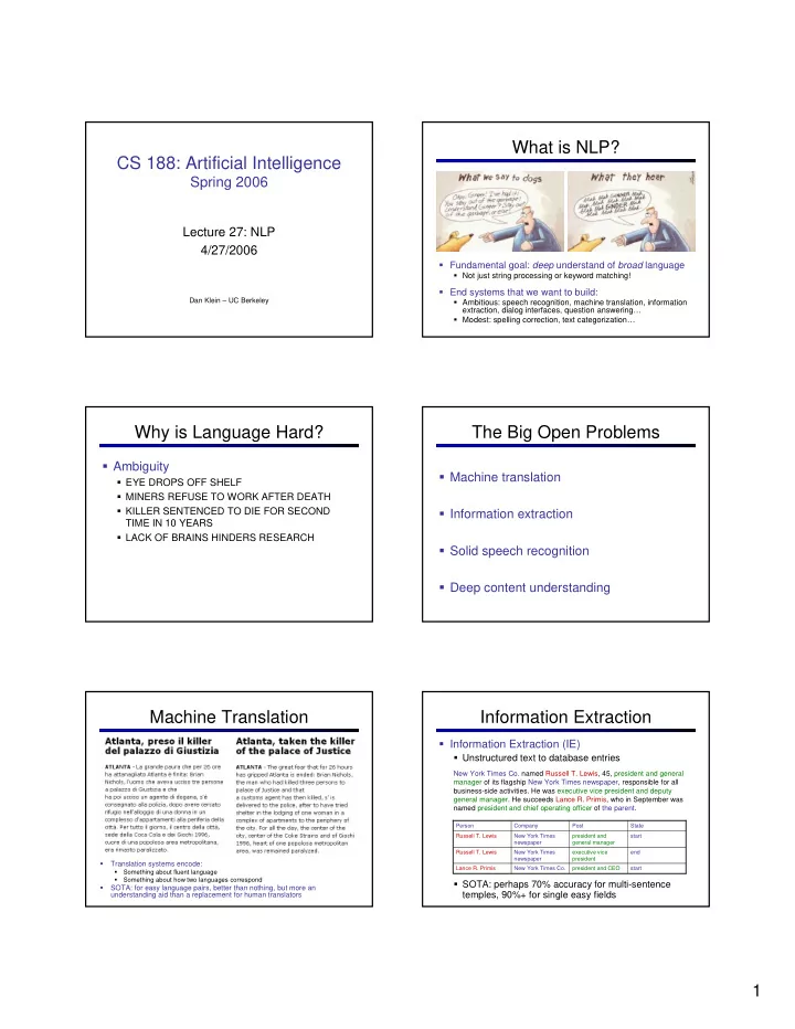 what is nlp cs 188 artificial intelligence