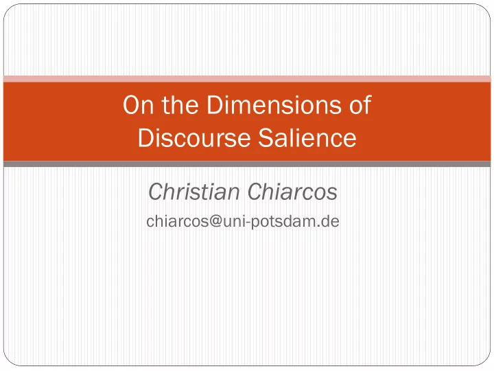 on the dimensions of