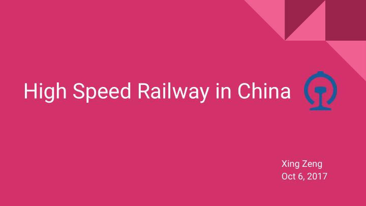 high speed railway in china